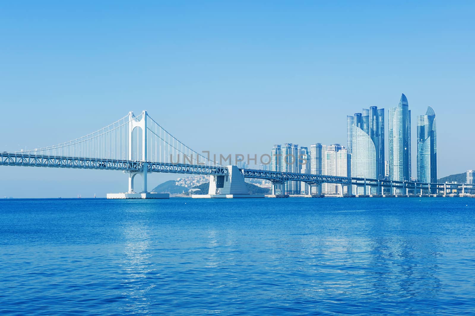 Gwangan bridge and Haeundae in Busan,Korea by gutarphotoghaphy