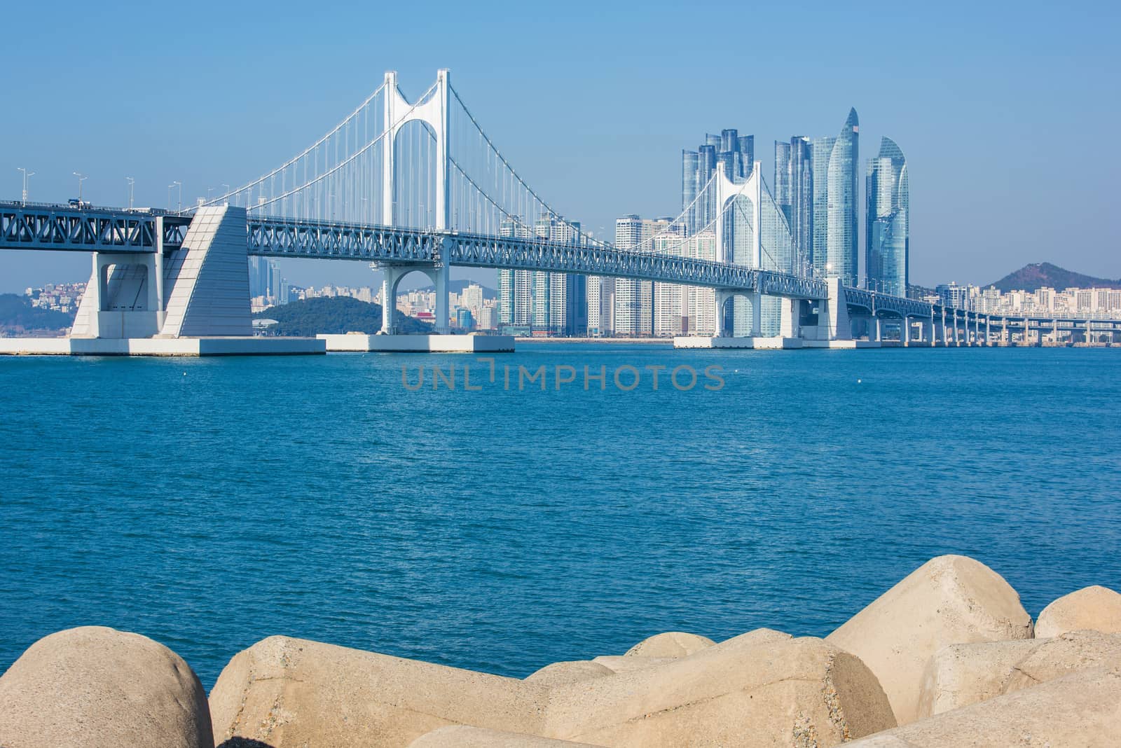 Gwangan bridge and Haeundae in Busan,Korea by gutarphotoghaphy