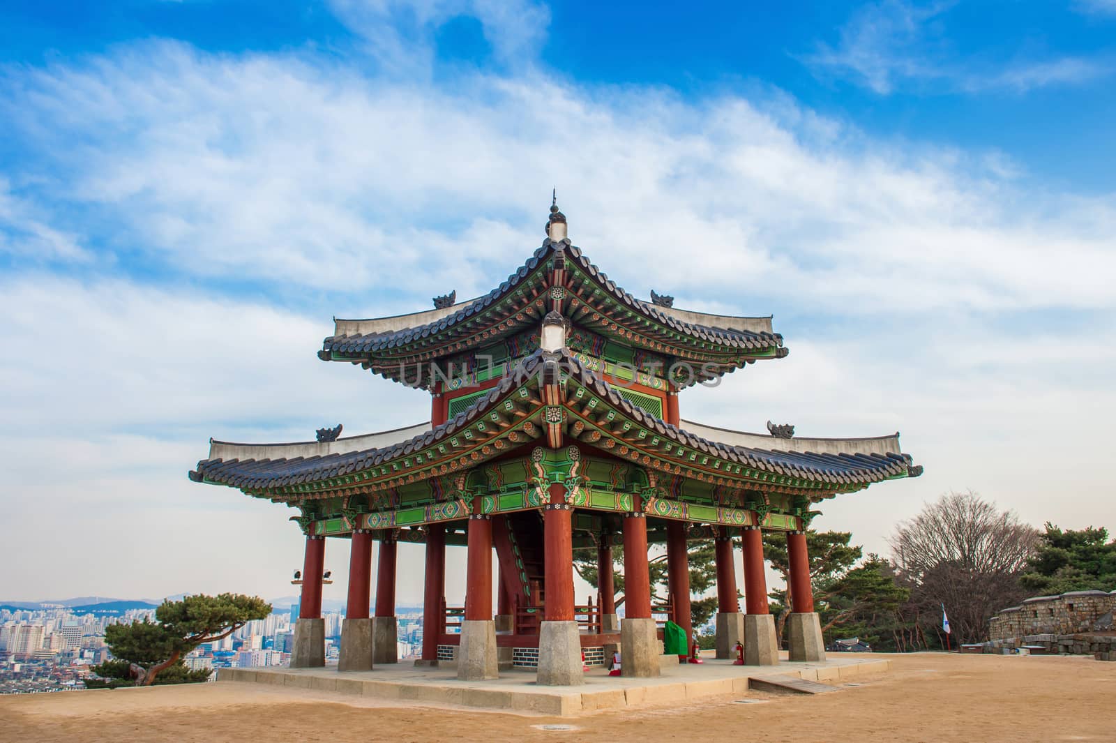 Hwaseong fortress in Suwon,Famous in Korea.