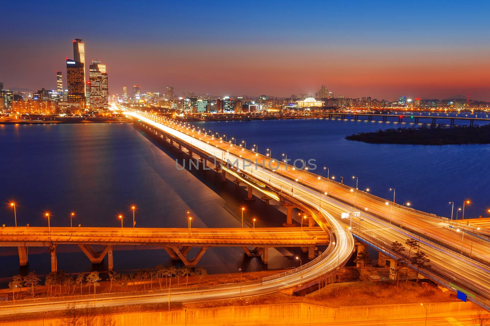 Mapo bridge and Seoul cityscape in Korea. by gutarphotoghaphy