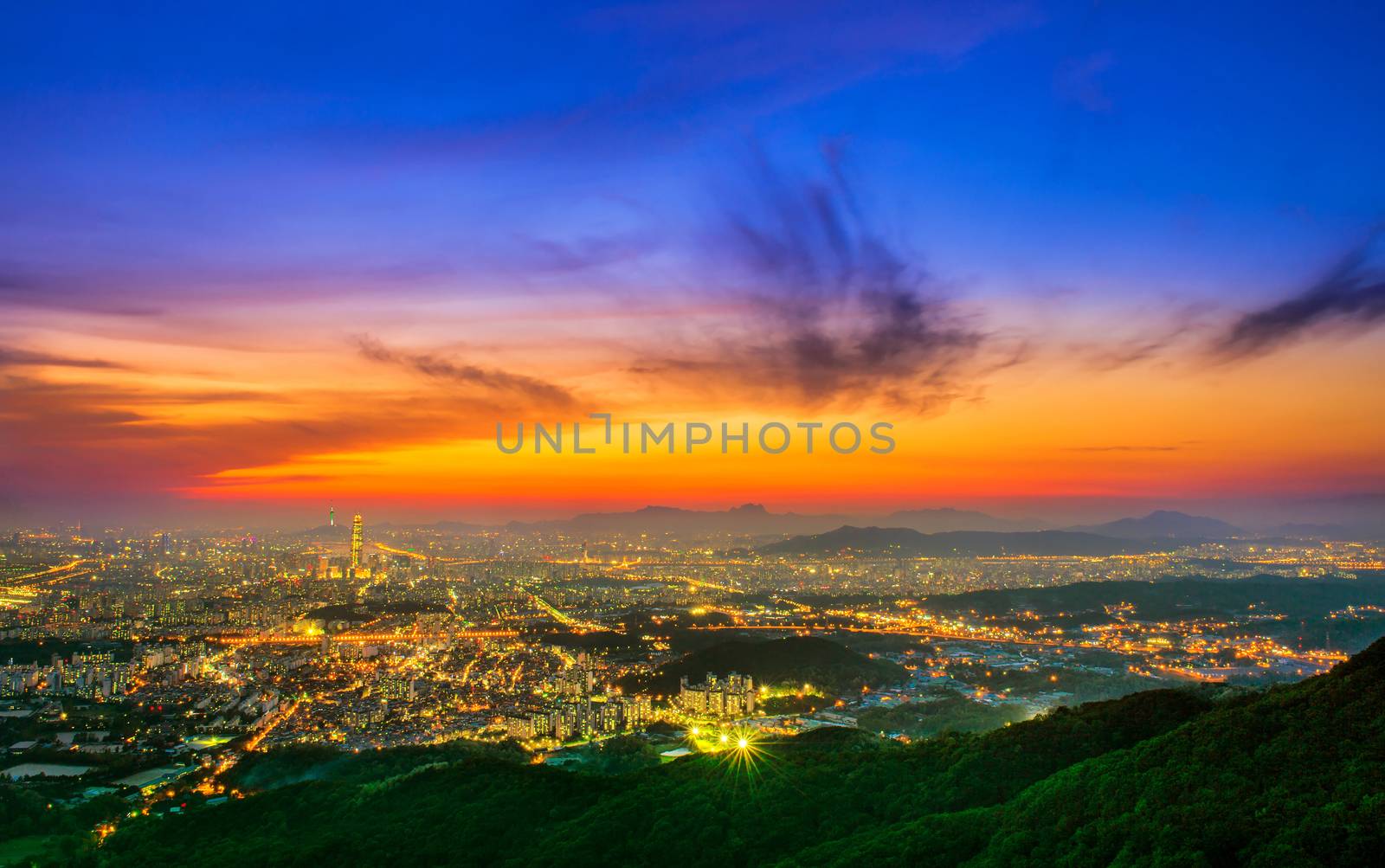 South Korea skyline of Seoul, The best view of South Korea with  by gutarphotoghaphy