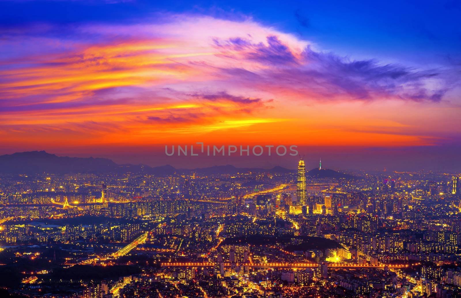 South Korea skyline of Seoul, The best view of South Korea with  by gutarphotoghaphy