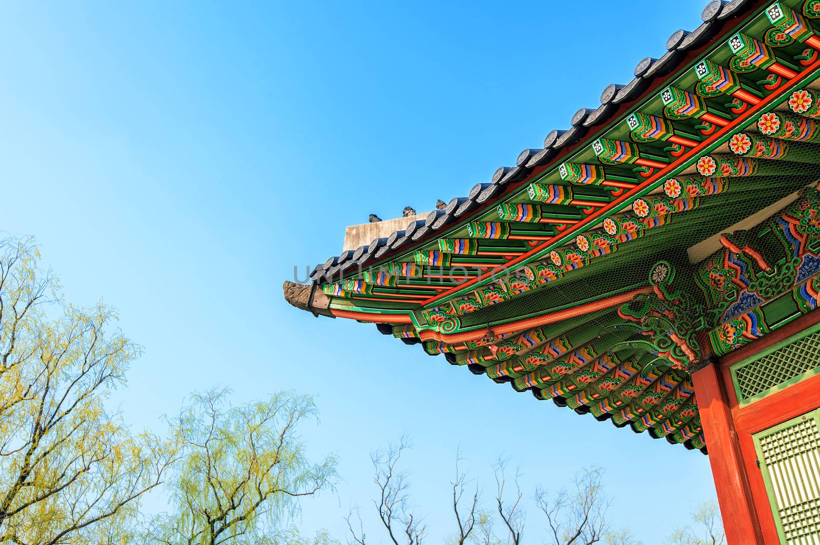 Roof of Gyeongbokgung palace in Seoul, Korea by gutarphotoghaphy