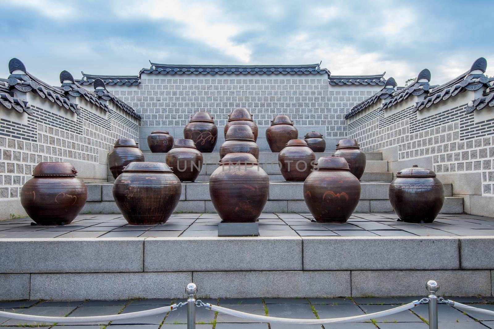 Jars or kimchi jars in South Korea. by gutarphotoghaphy