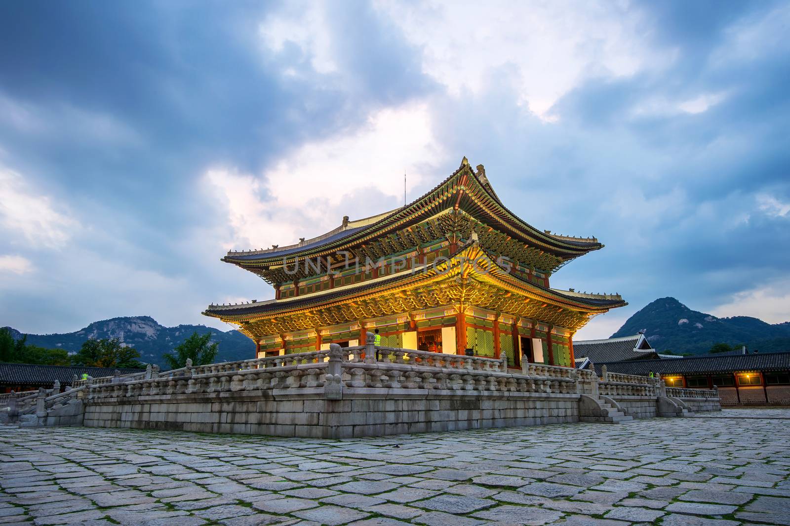 Gyeongbokgung Palace at night in seoul,Korea.