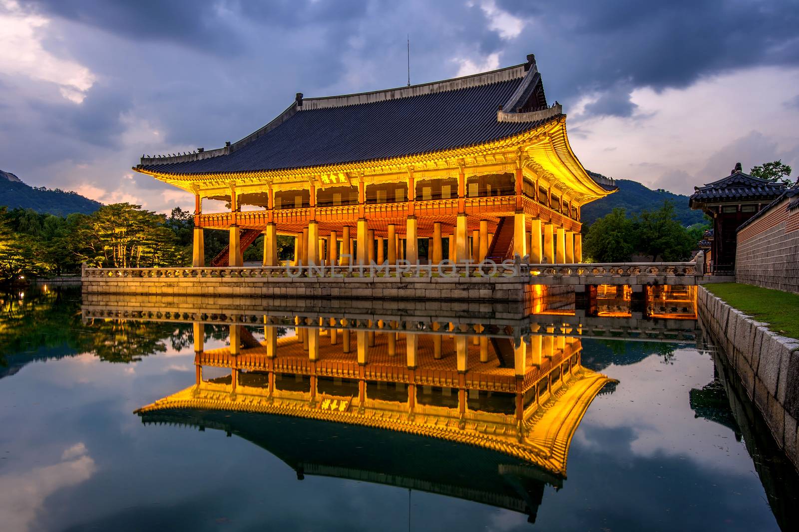 Gyeongbokgung Palace at night in seoul,Korea. by gutarphotoghaphy