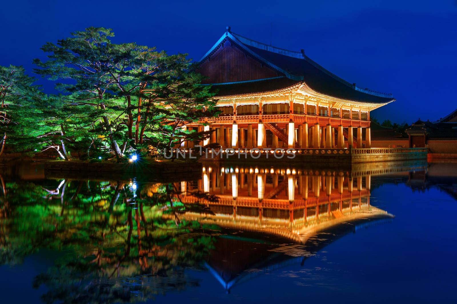 Gyeongbokgung Palace at night in seoul,Korea. by gutarphotoghaphy