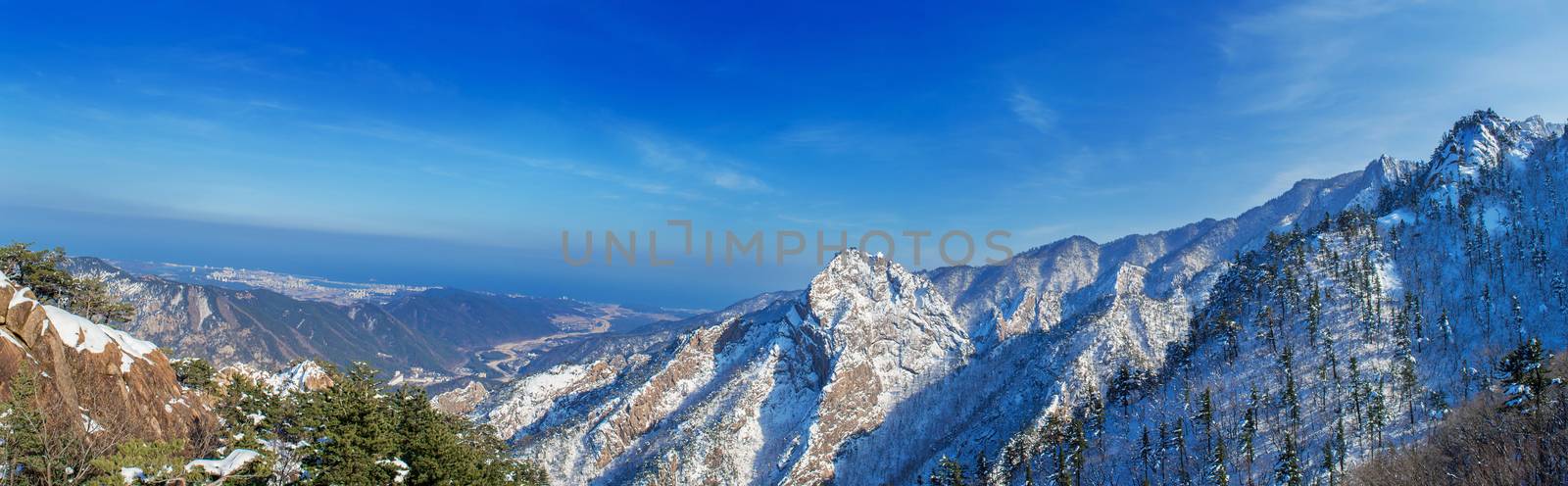Panorama of Seoraksan in winter,Famous mountain in Korea