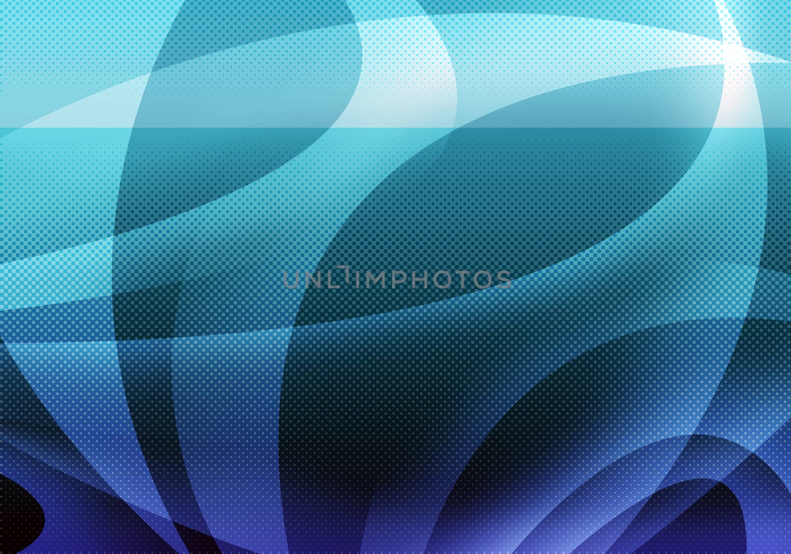Abstract blue and purple background with light spots and waves