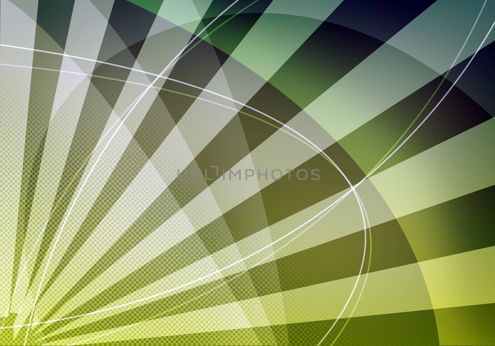 Abstract green background with light spots and lines