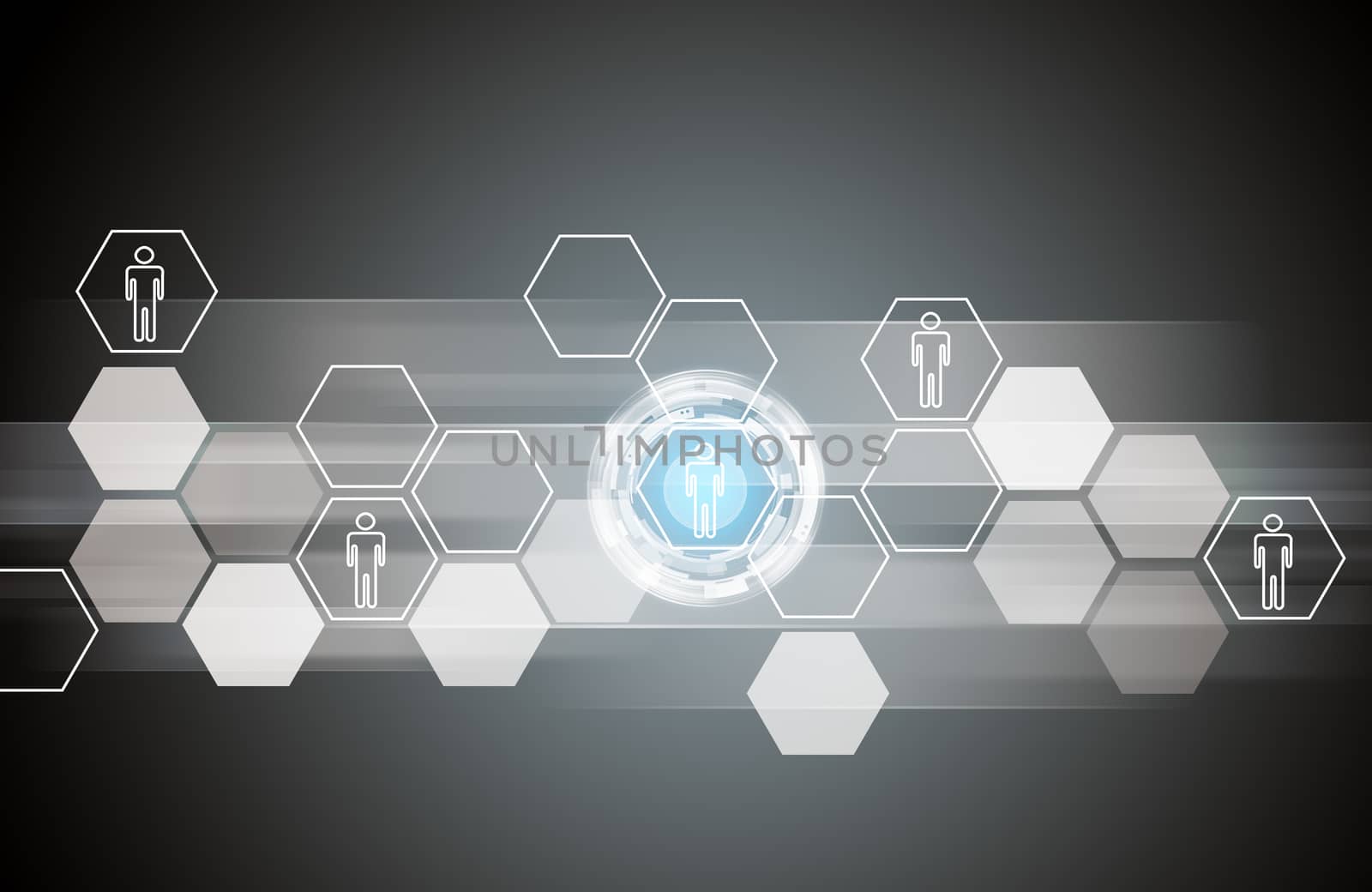 Abstract background with icons and lights, internet concept