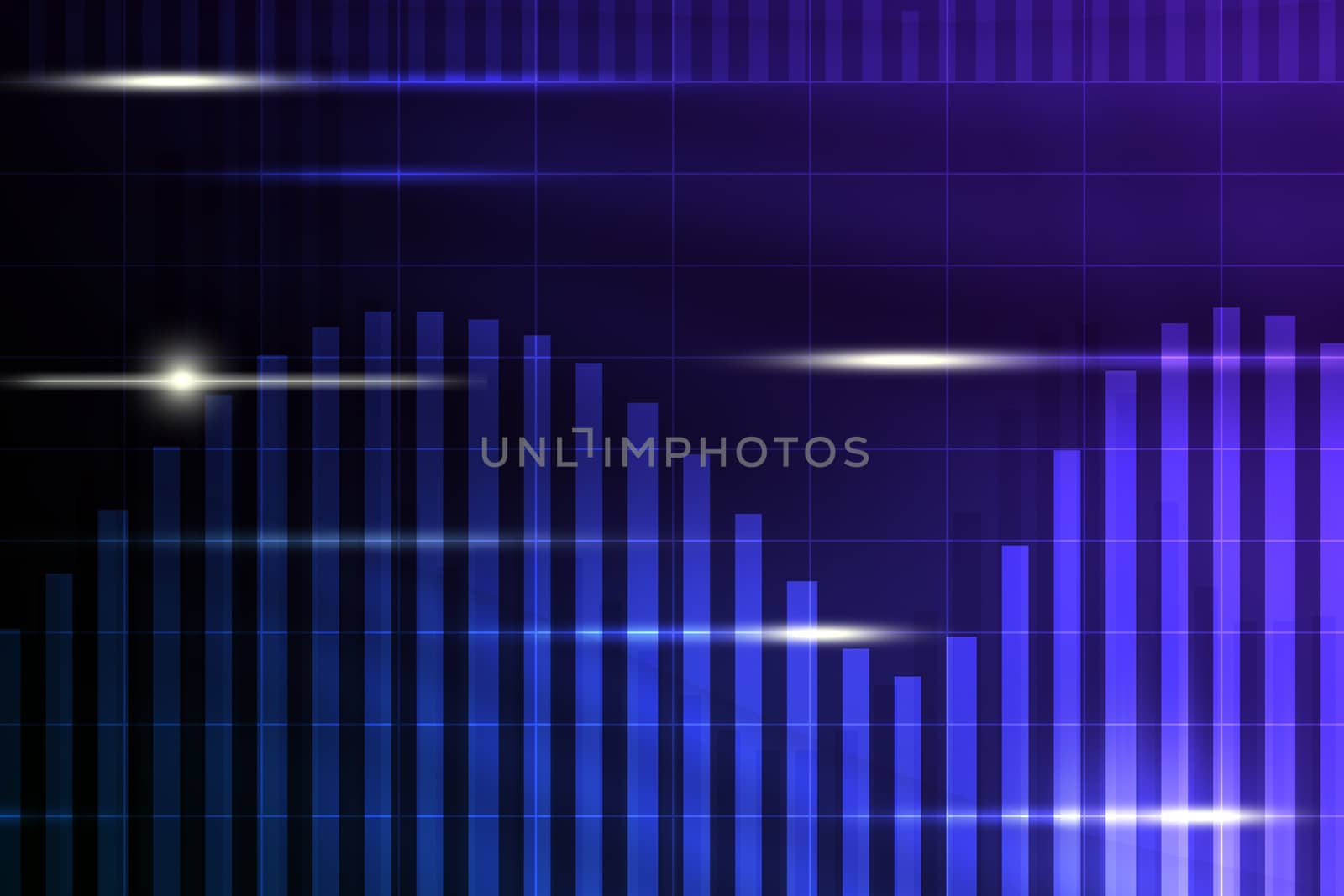 Abstract blue background with light spots and lines