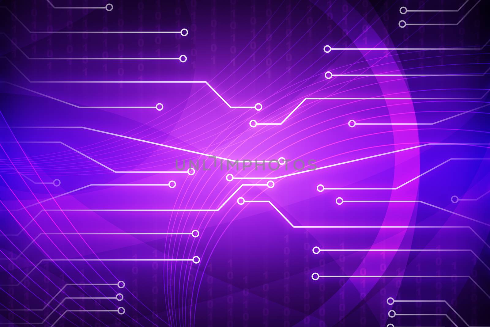 Abstract purple background with light spots and numbers