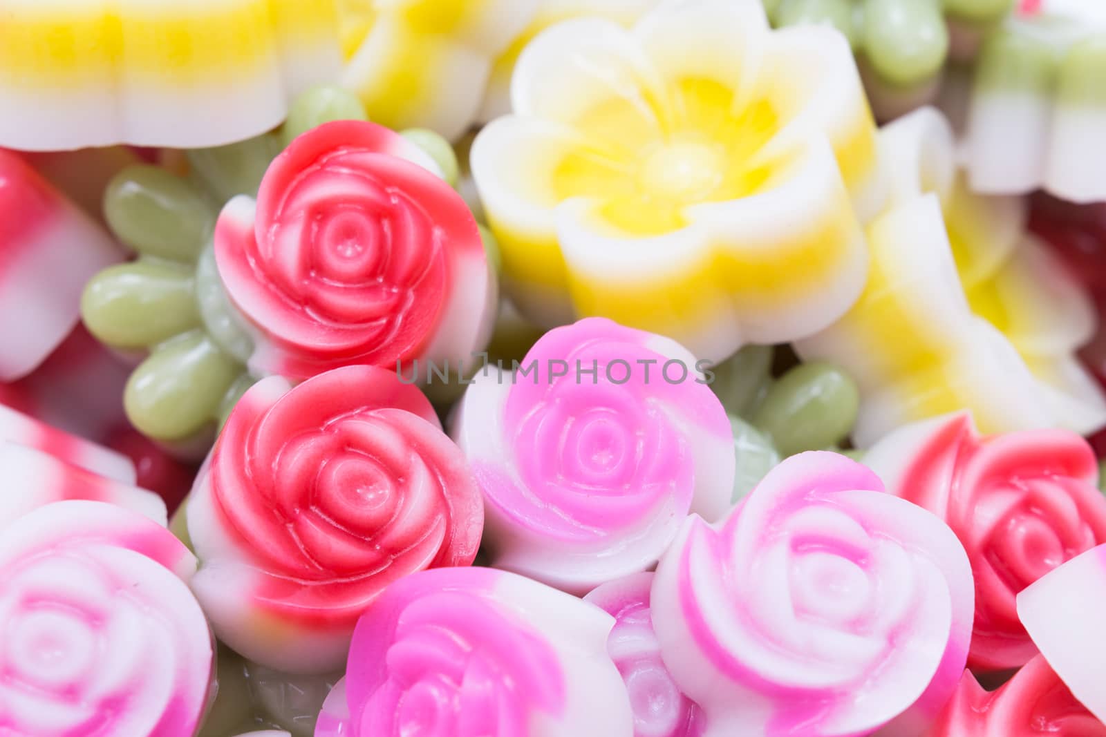 Fantasy coconut Jelly Thai Dessert,rose form