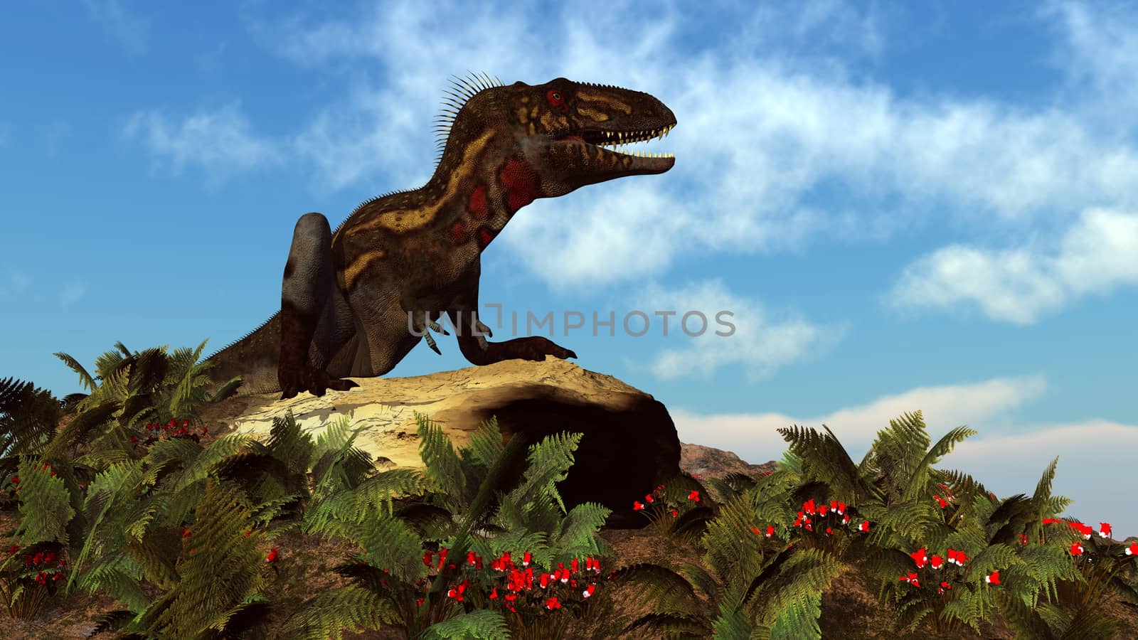 Nanotyrannus dinosaur resting - 3D render by Elenaphotos21