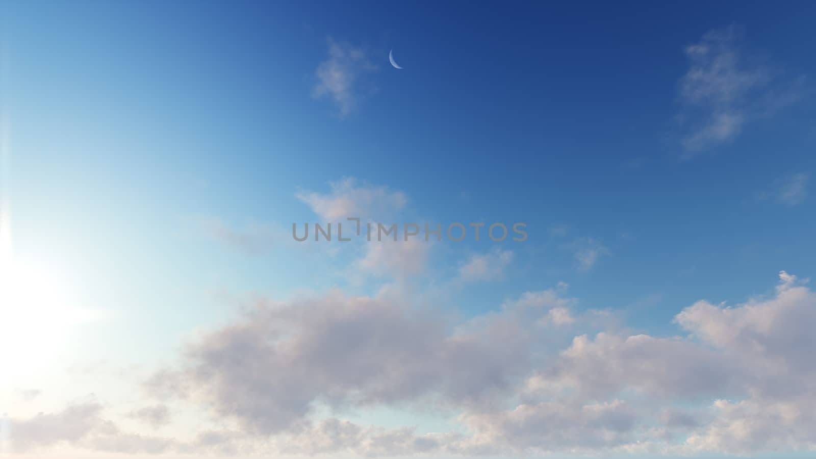 Cloudy blue sky abstract background, 3d illustration by teerawit