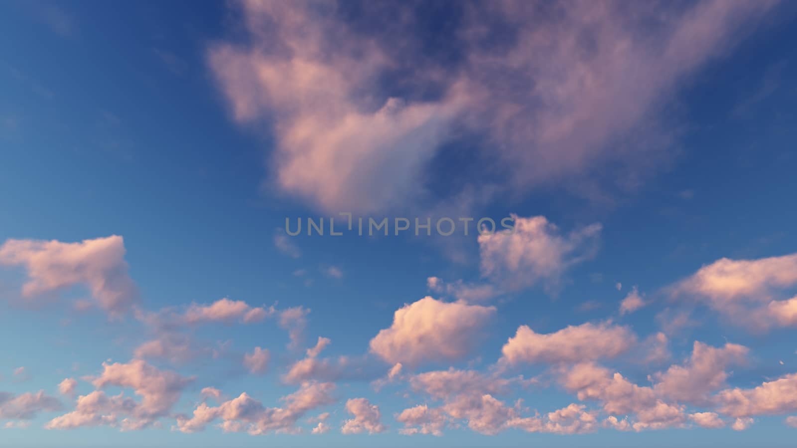 Cloudy blue sky abstract background, blue sky background with tiny clouds, 3d illustration