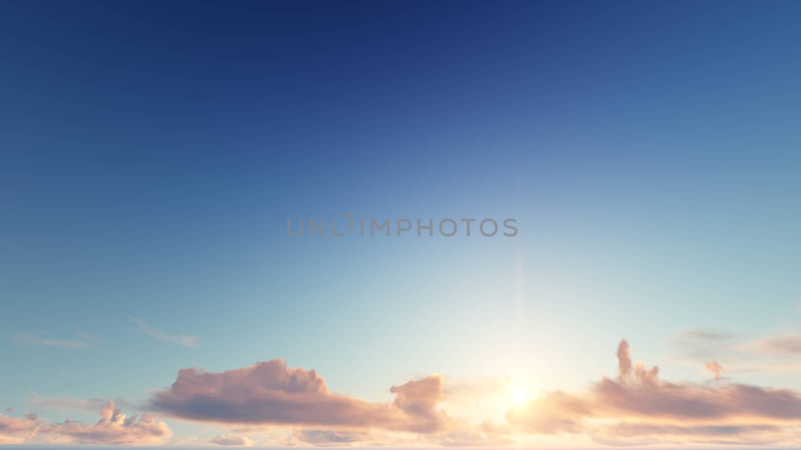 Cloudy blue sky abstract background, blue sky background with tiny clouds, 3d illustration