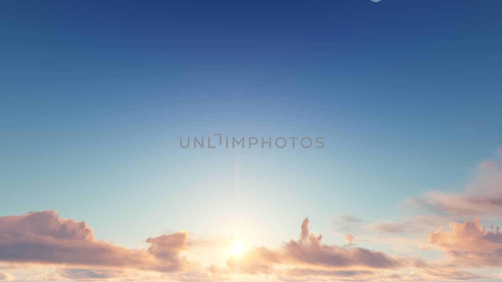 Cloudy blue sky abstract background, blue sky background with tiny clouds, 3d illustration