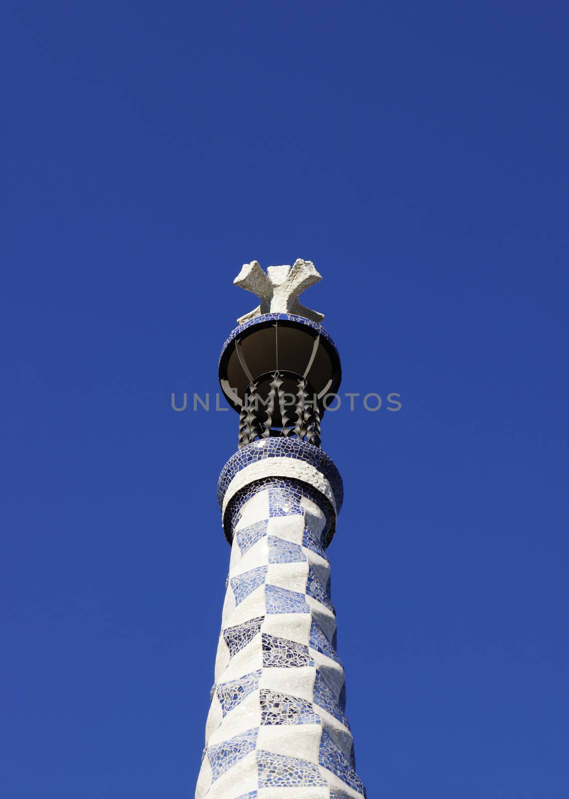 Tower in Park Guell, Barcelona, Spain