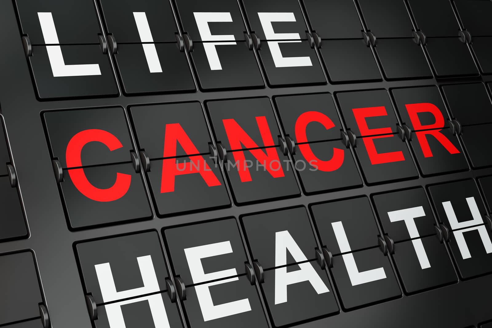 Health concept: Cancer on airport board background by maxkabakov