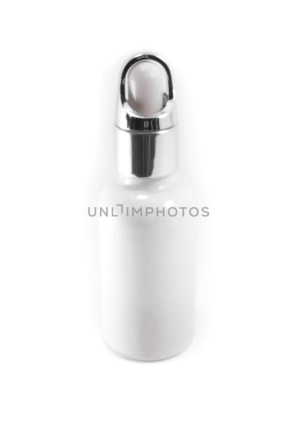 White dropper bottle Isolated on a white background