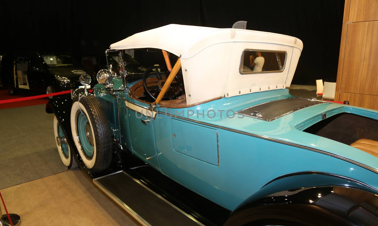 ISTANBUL, TURKEY - SEPTEMBER 12, 2015: An Antique car in Used Cars For Sale Fair in CNX Expo