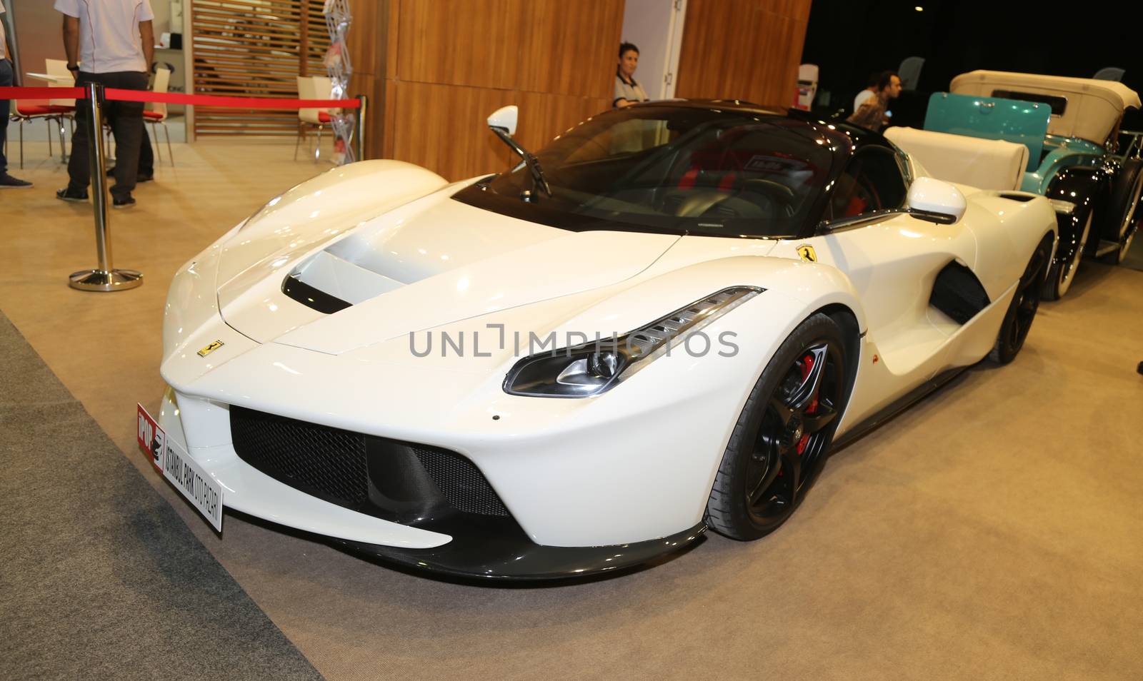 ISTANBUL, TURKEY - SEPTEMBER 12, 2015: LaFerrari in Used Cars For Sale Fair in CNX Expo