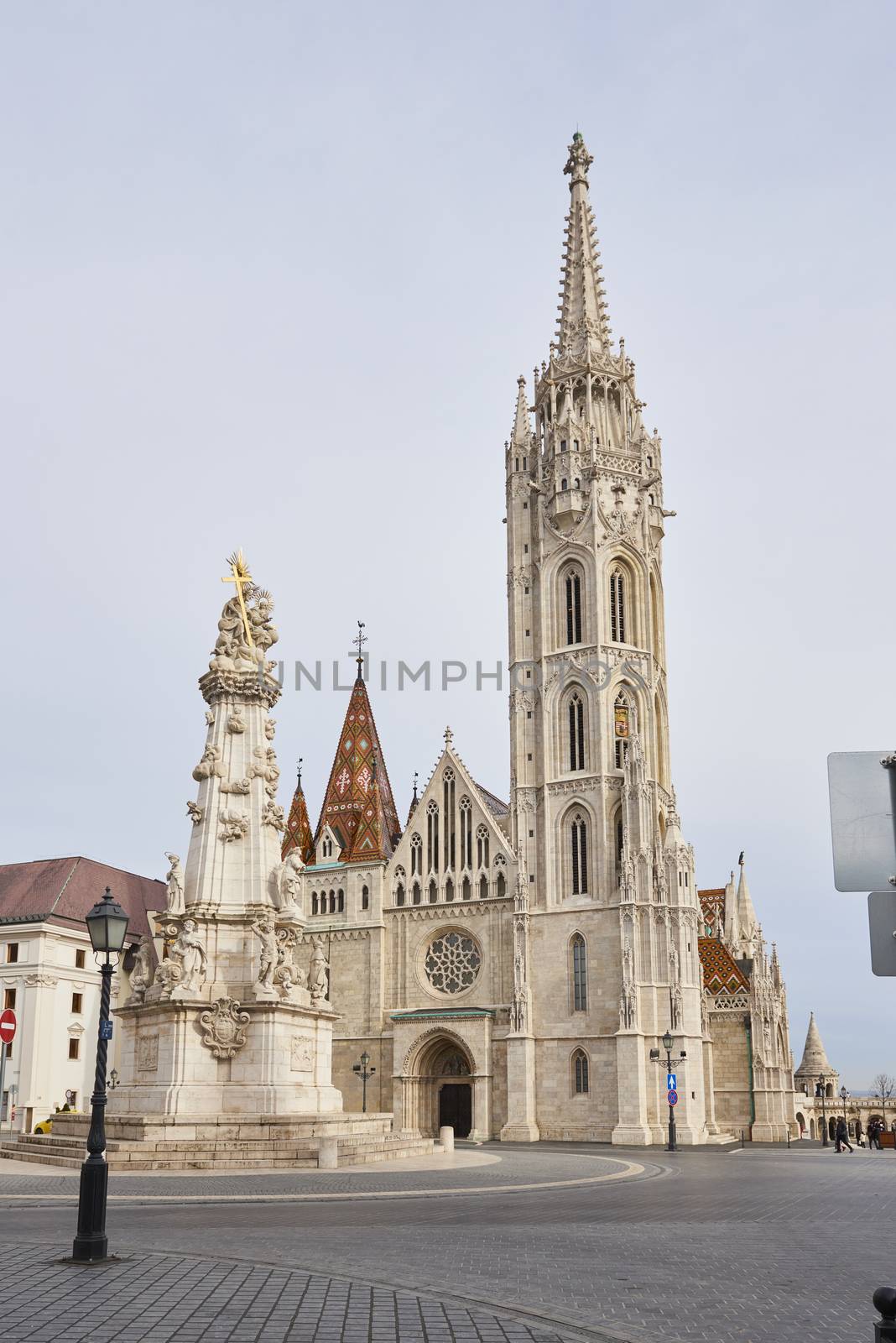 BUDAPEST, HUNGARY - FEBRUARY 02: Entrance to Saint Matthias Church in the Castle District. February 02, 2016 in Budapest.