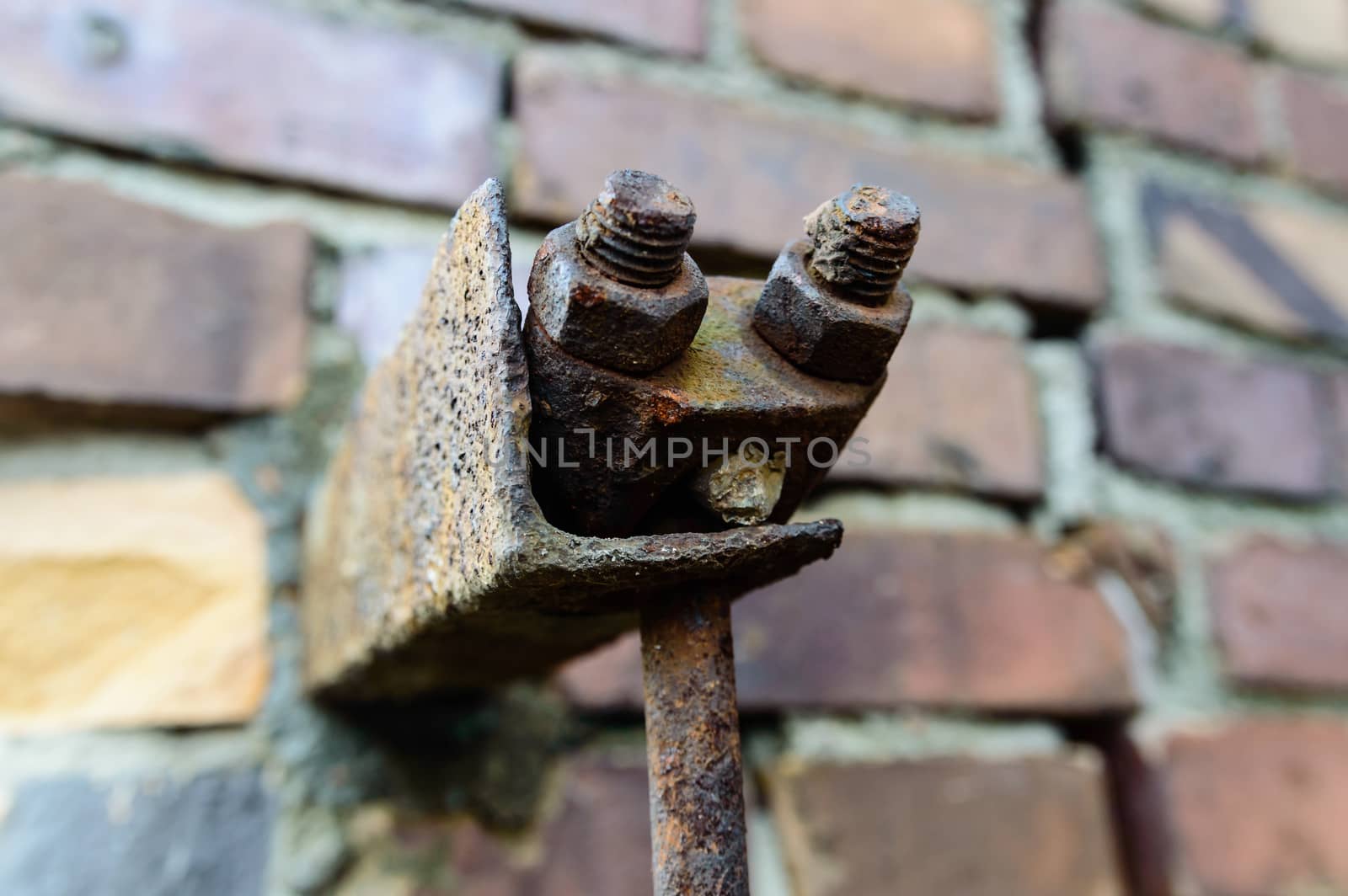 wide angle view of an old wall abandoned factory building
