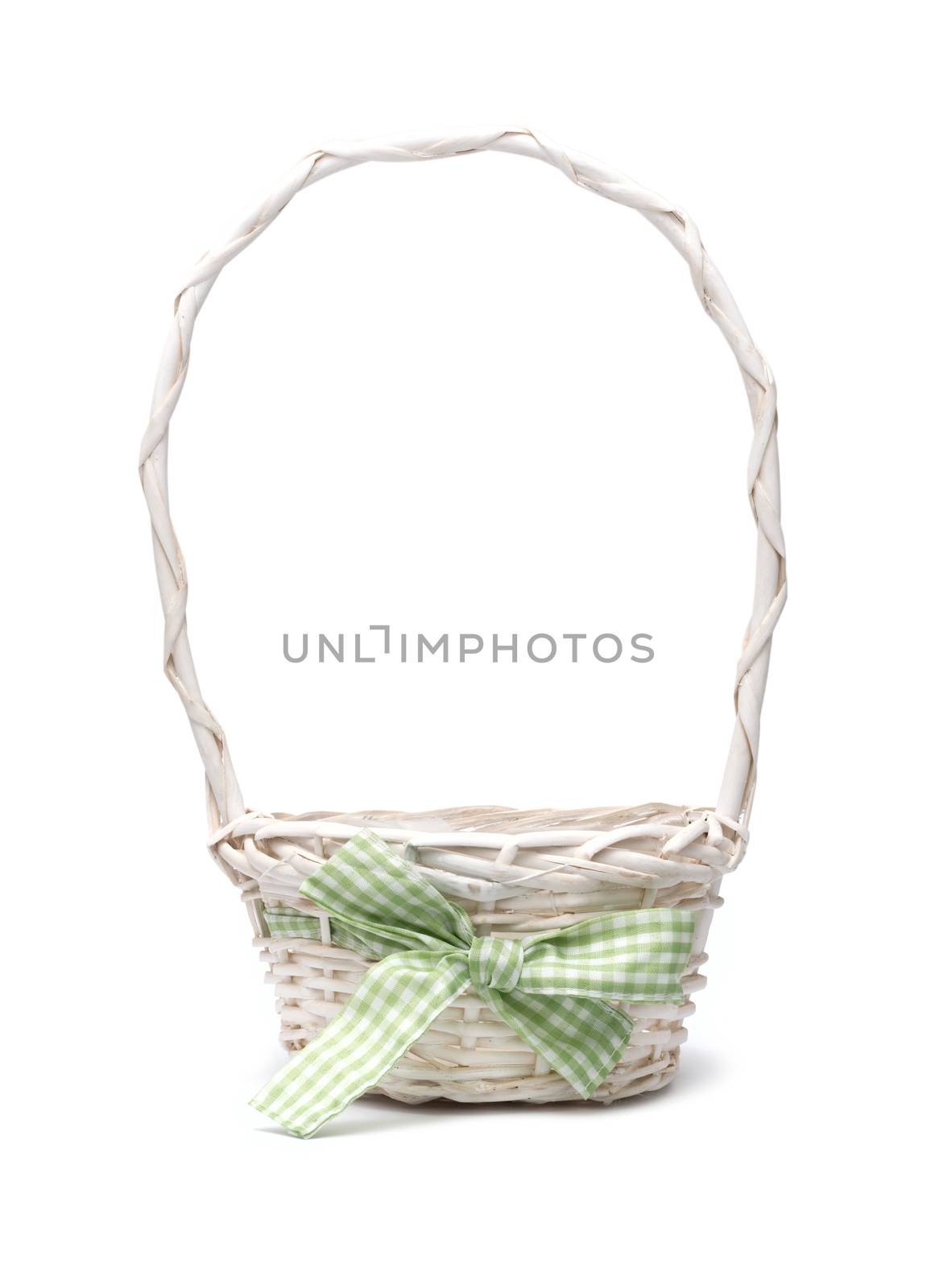 Woven basket on white background