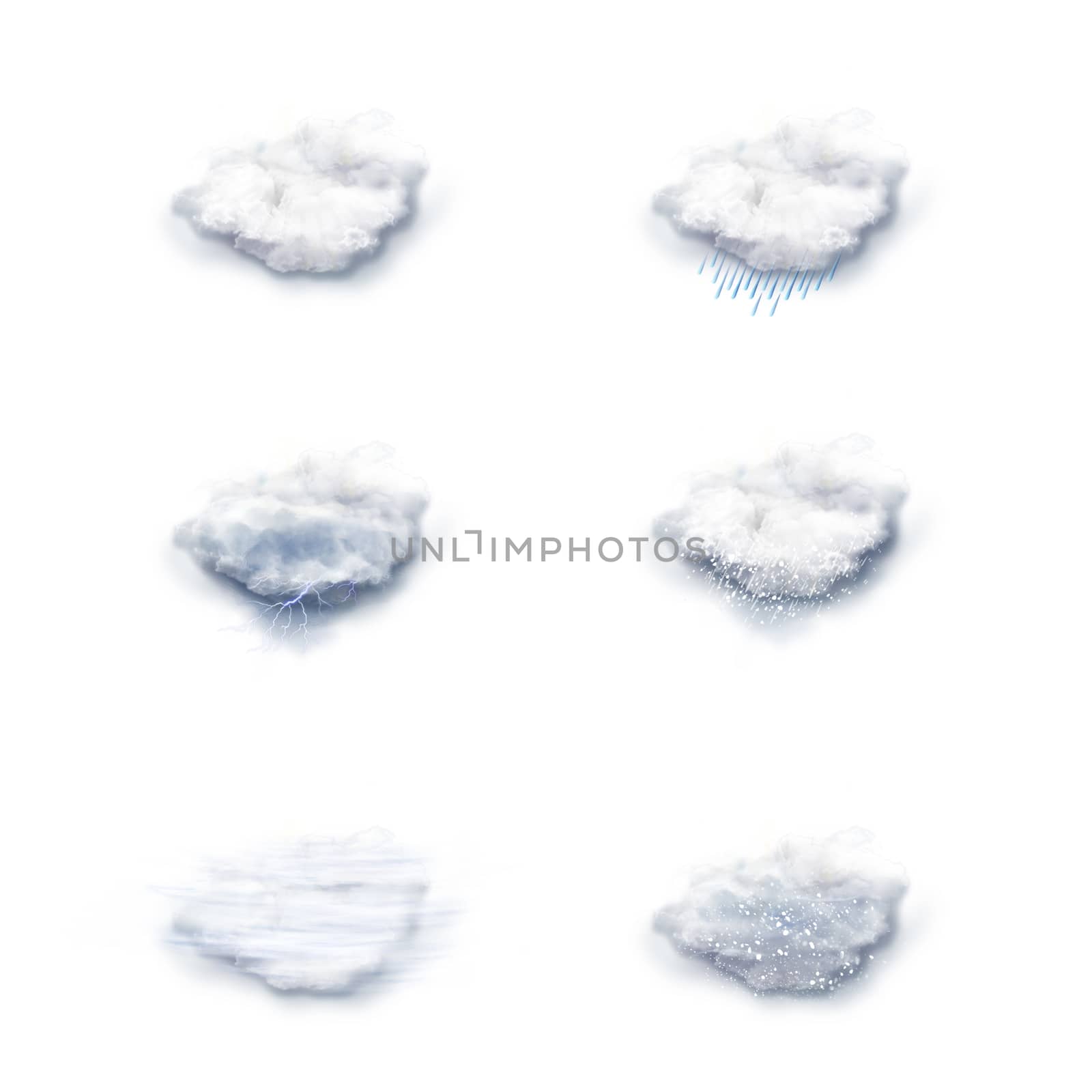 Weather Forecast Icons Set, on a white background