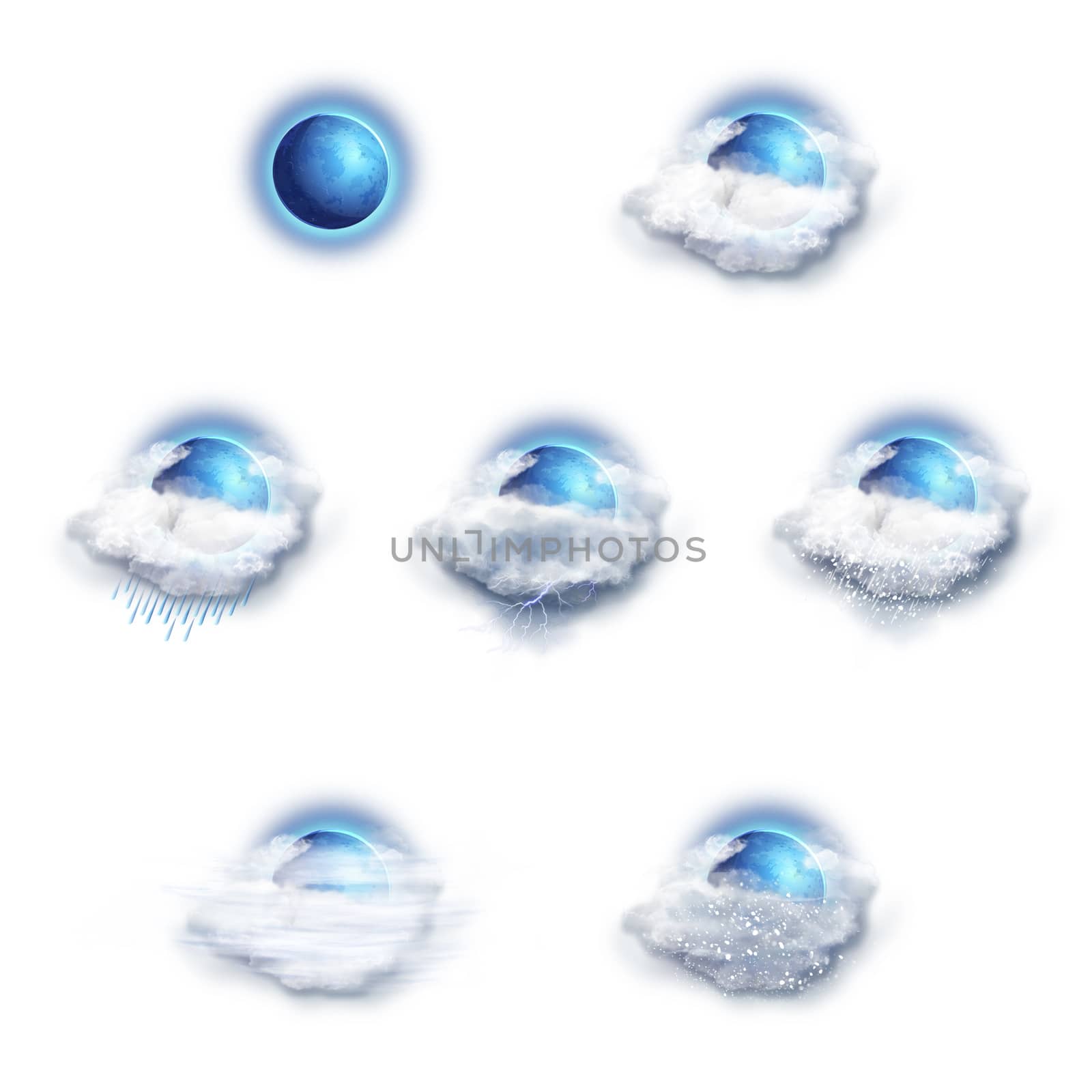 Weather Forecast Icons Set, on a white background