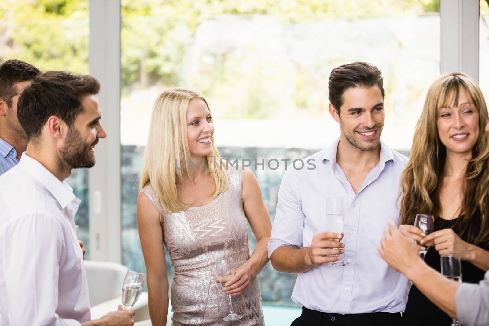 Group of friends having cocktail at a party