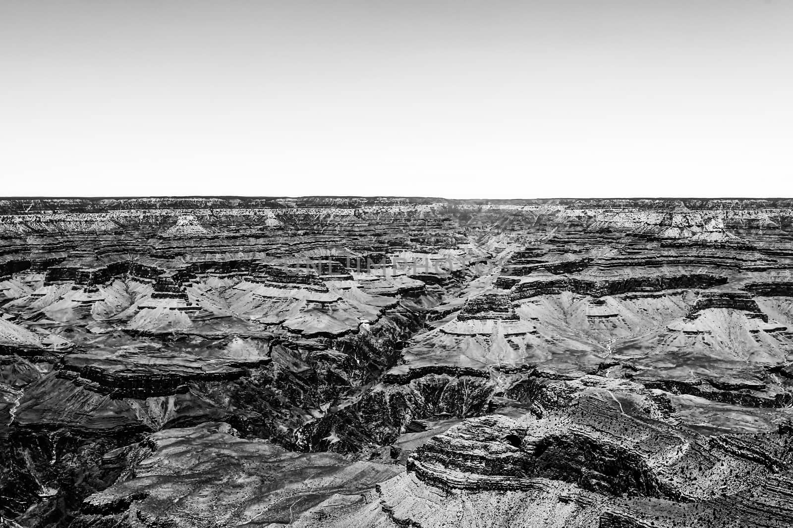 Grand Canyon national park, USA in black and white