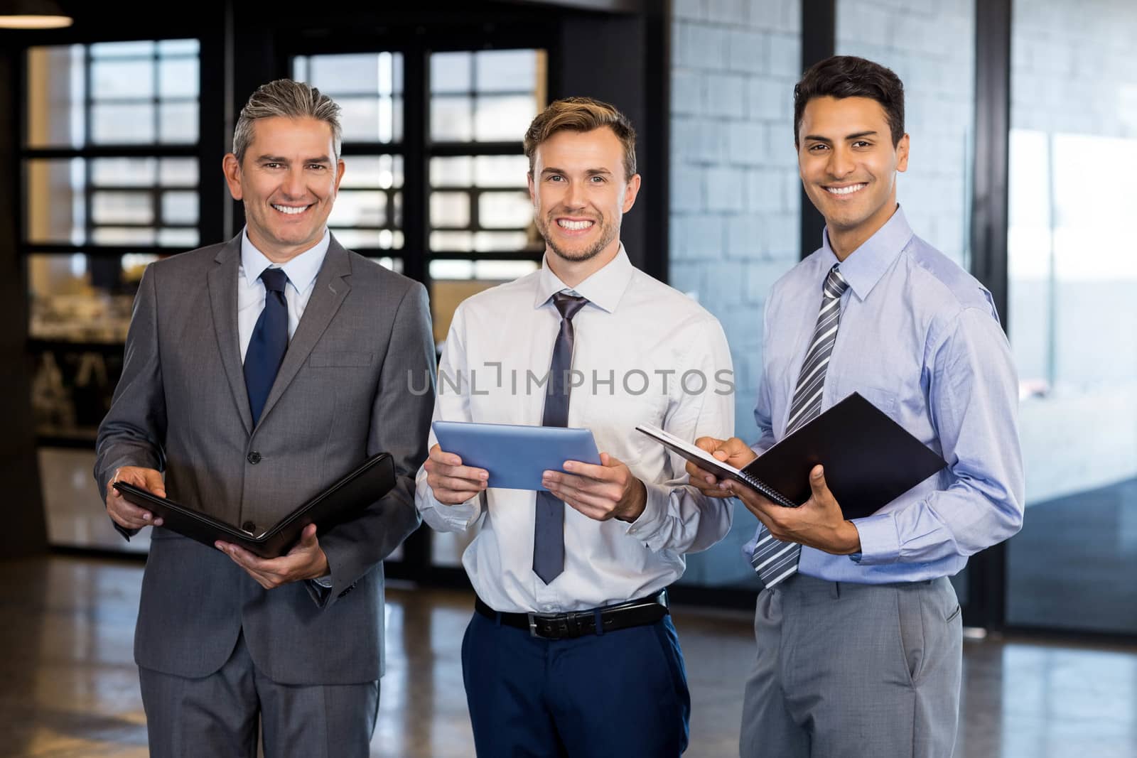 Business team interact using digital tablet and organizer in the office