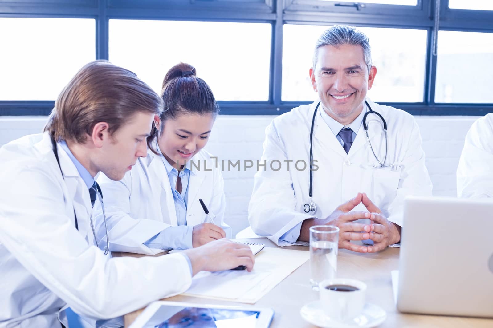Medical team discussing in meeting at a conference room