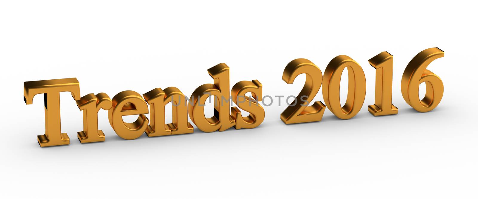 3d words "Trends 2016" isolated on white background