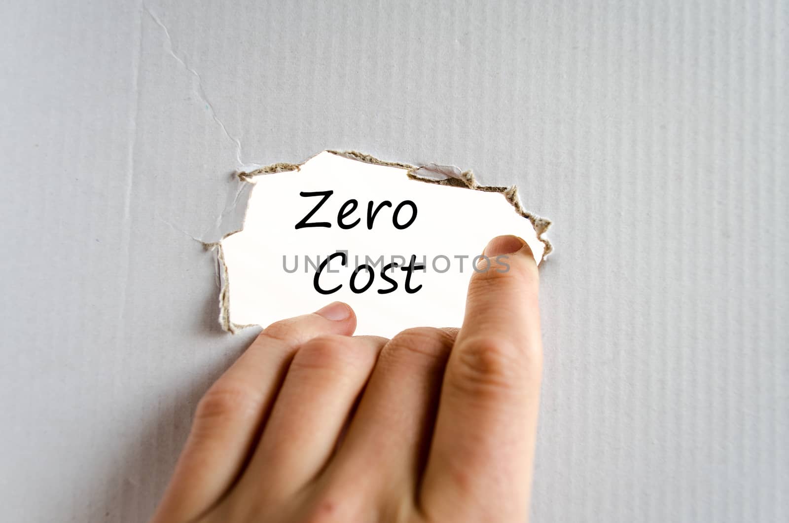 Business man hand writing zero cost
