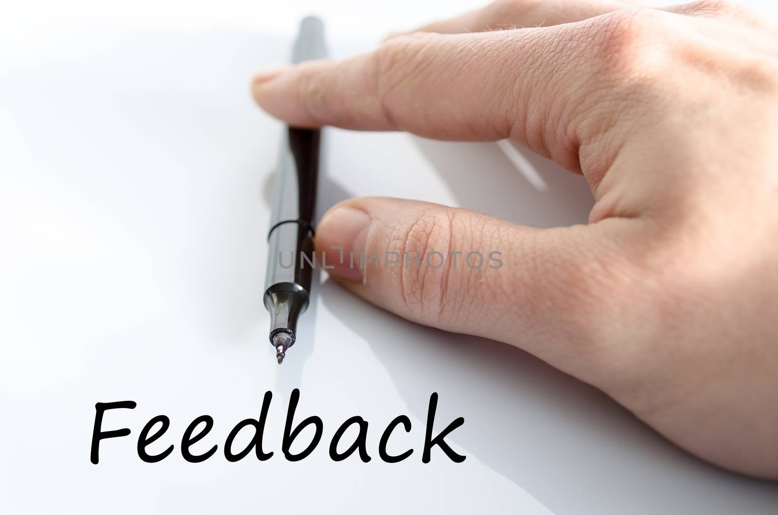Business man hand writing feedback