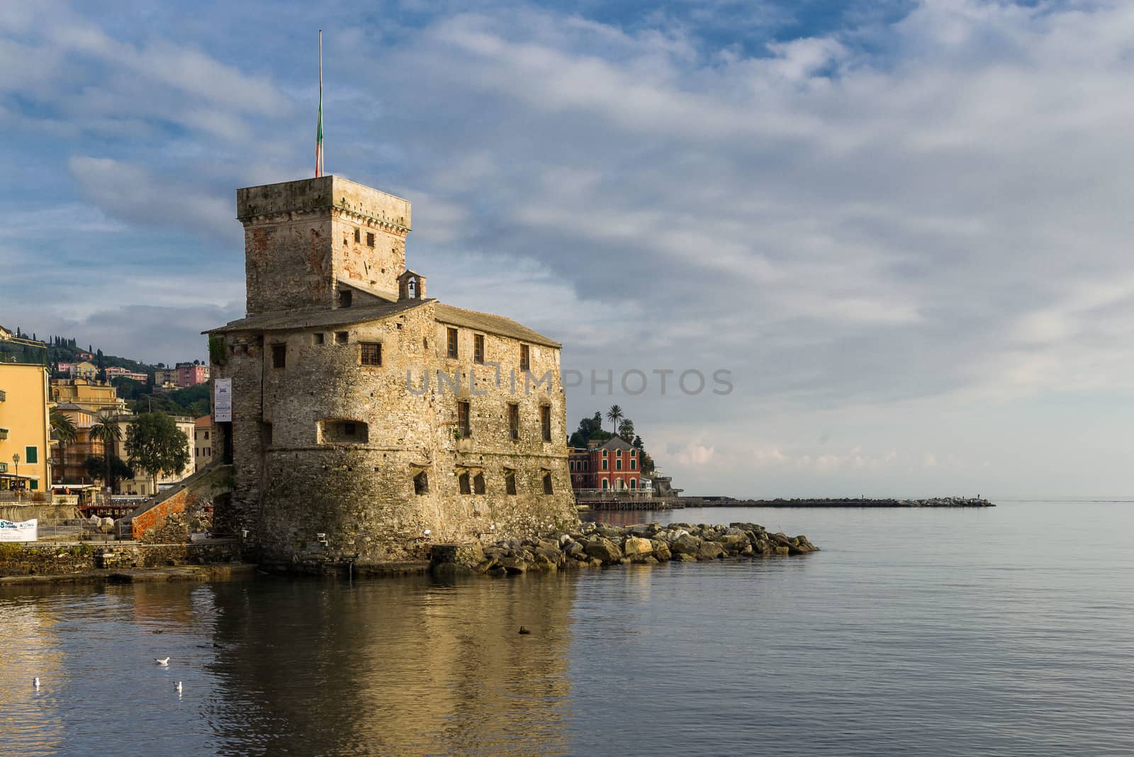 The ancient castle of Rapallo, built on the ligurian sea.