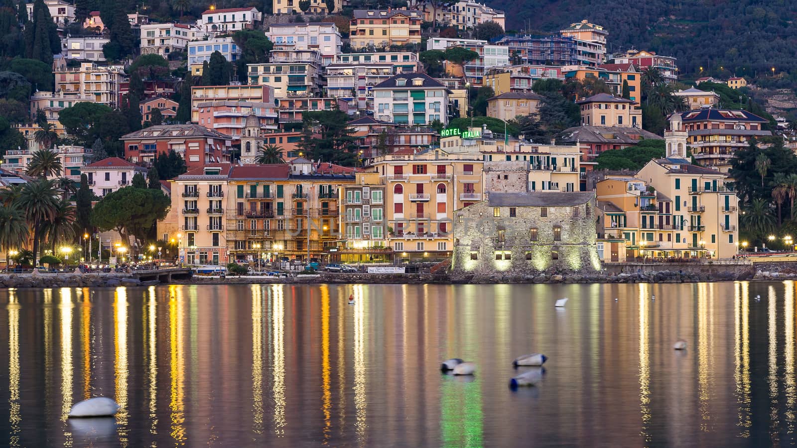 View over the ligurian village of Rapallo, Italy