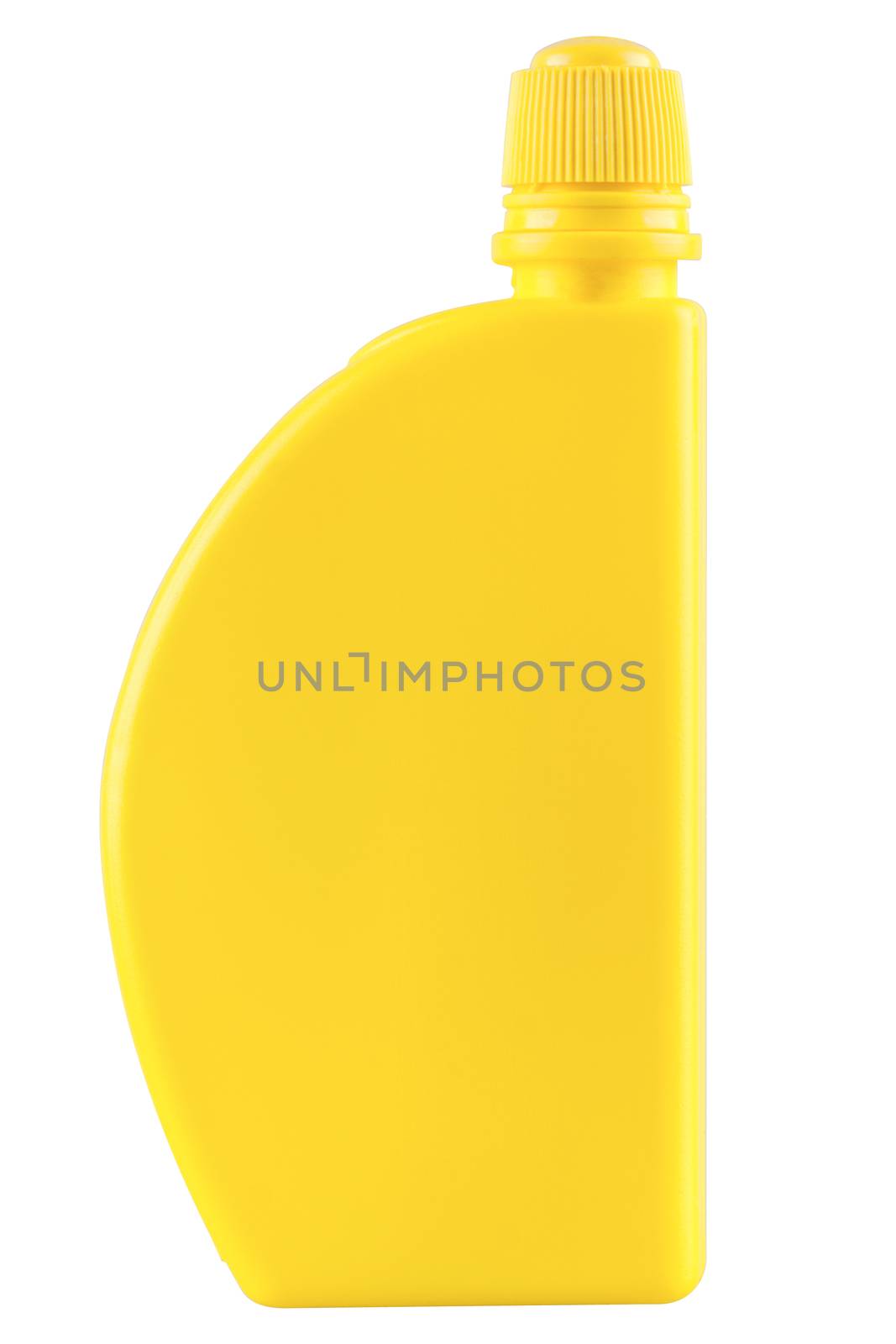 The yellow plastic container isolated on a white background