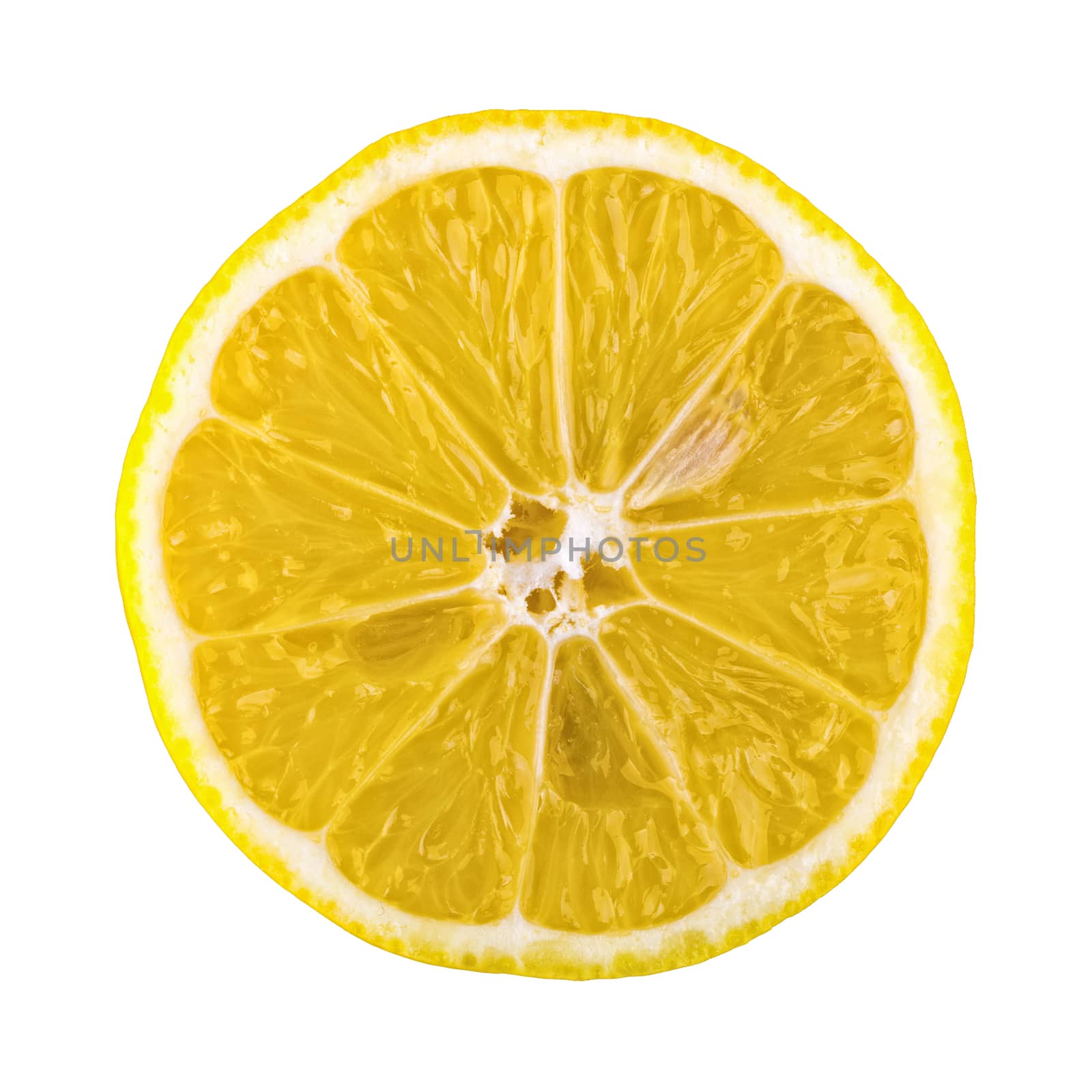 Cut lemon isolated on a white background