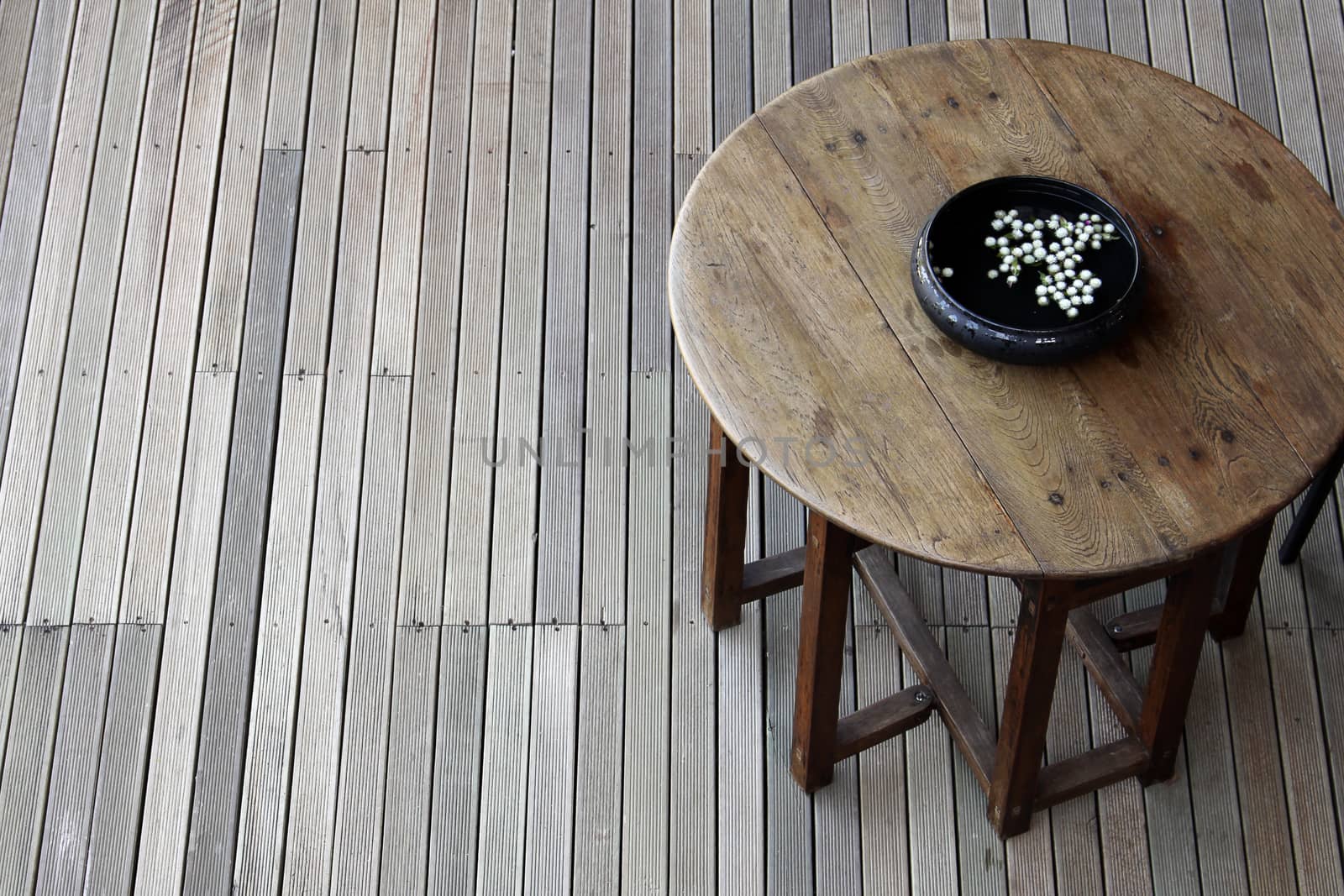 Wood brown table in interior idea by worrayuth