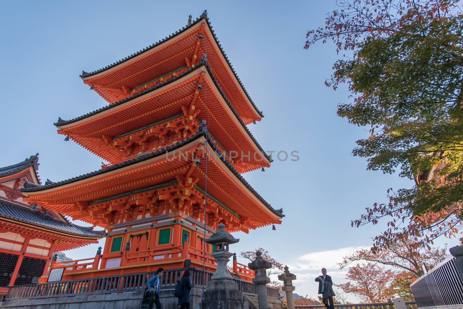 Kyoto, Japan - November 6, 2015: Taisan-ji Temple nearby Kiyomizu-dera Temple in Kyoto