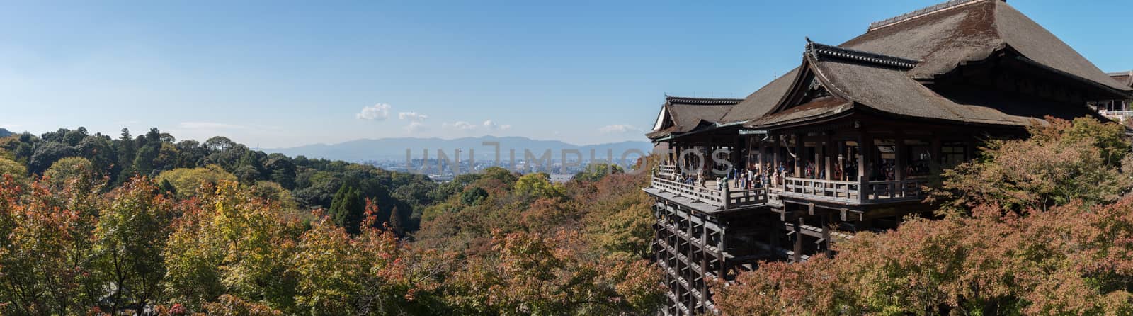 Kyoto, Japan - November 6, 2015: Early autumn of Kiyomizu-dera temple in Kyoto, Japan