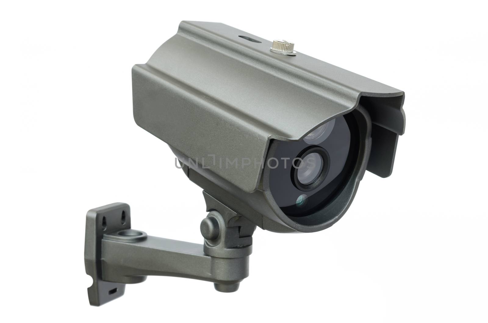 CCTV security camera on white background