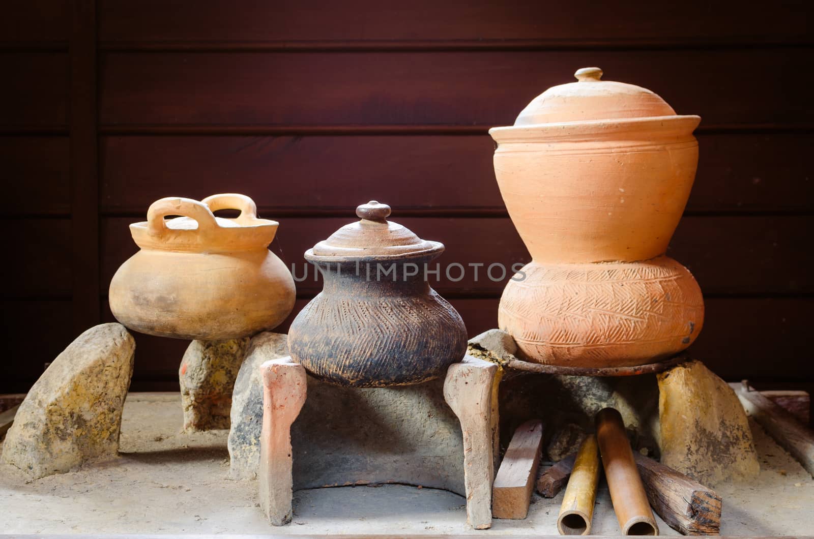 Pottery of Thailand in the former  for cooking.  by nop16