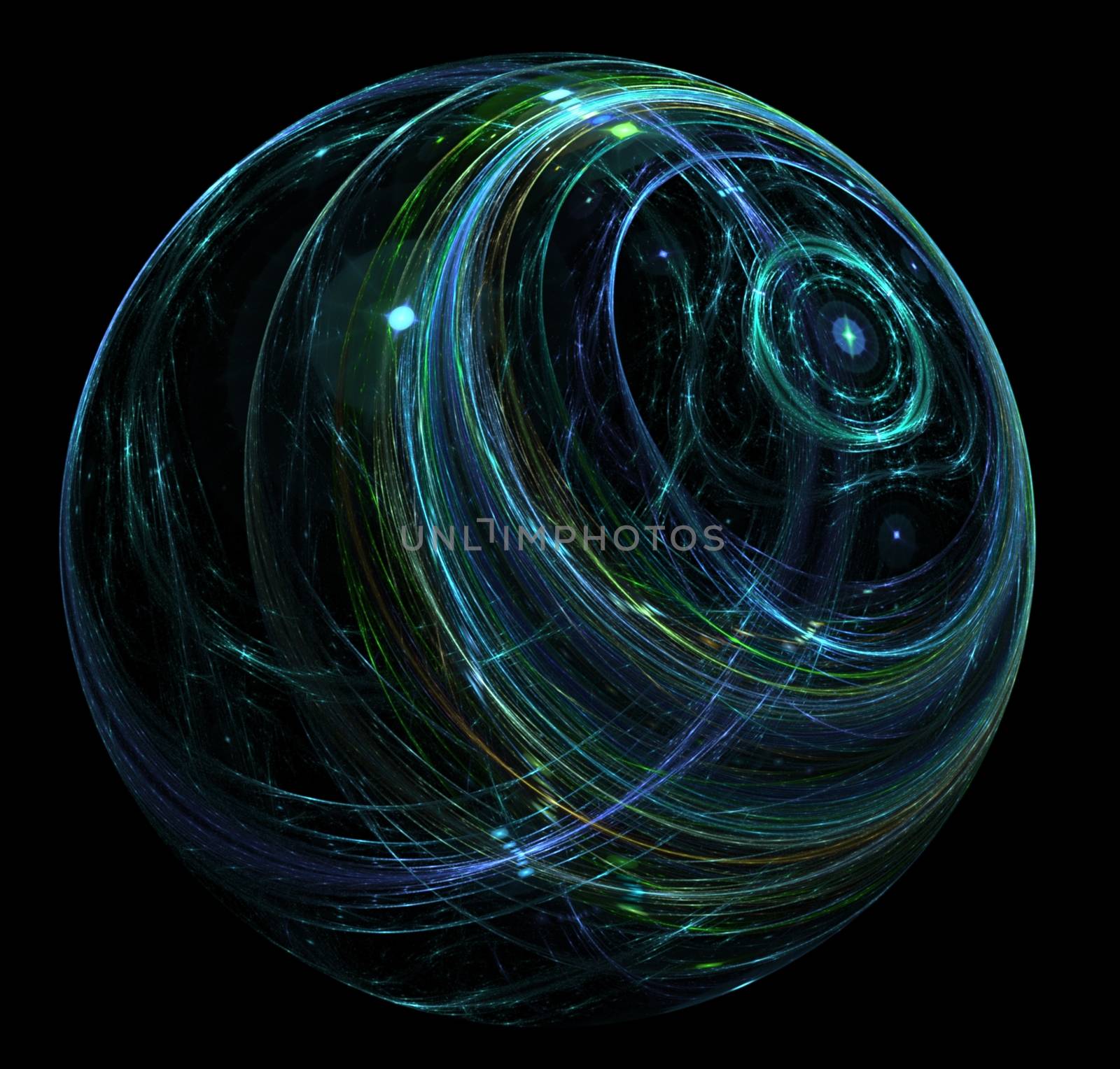 Abstract fractal sphere background It has the volume and perspective. To illustrate articles about science fiction, outer space.